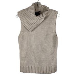 Theory Sweater Turtleneck 100% Wool Knit Beige